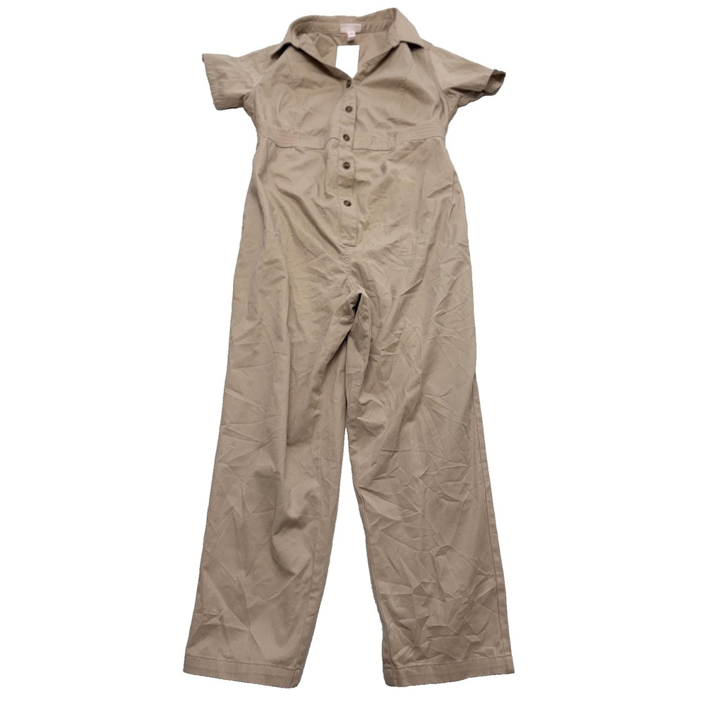 Isabel By Ingrid & Isabel Maternity Jumpsuit Womens Small Beige Utility Pockets